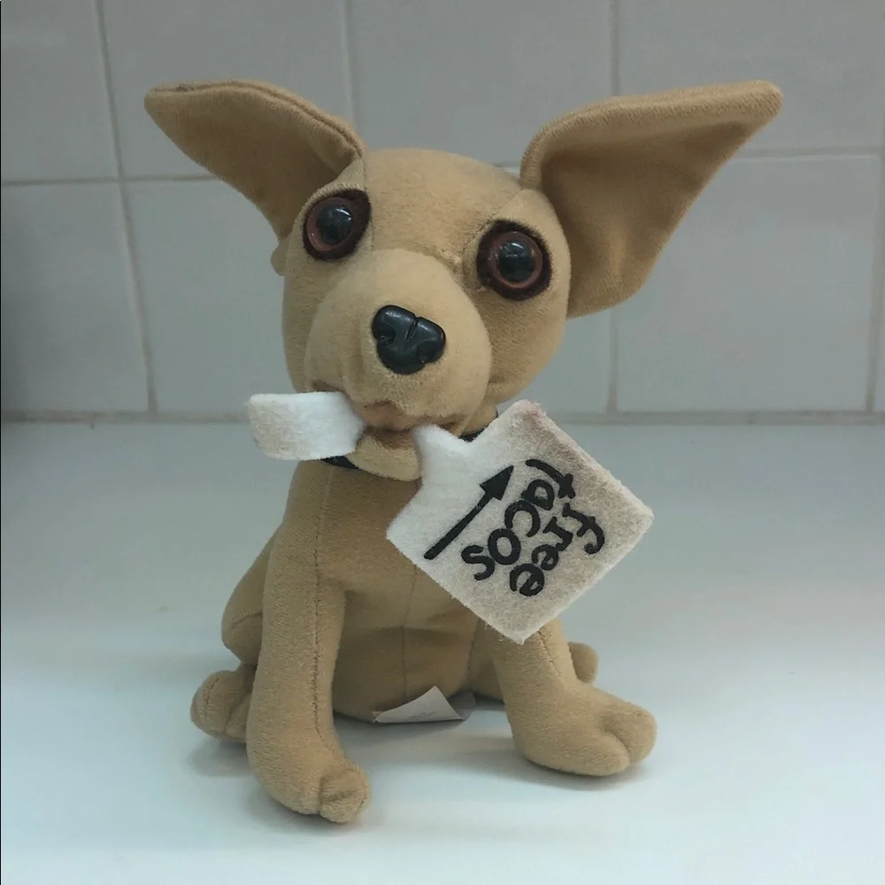 TACO BELL CHIHUAHUA STUFFED TOY • FREE TACOS TAG